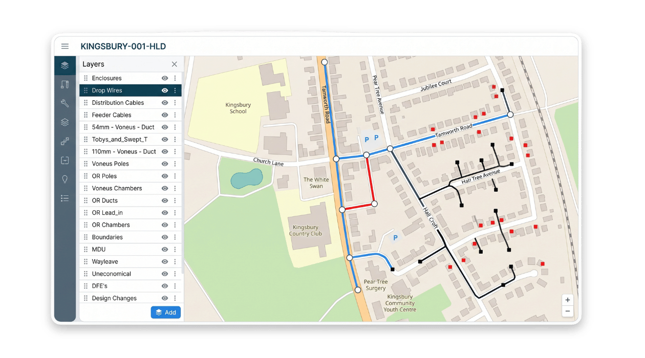 Vitruvi map view with GIS design layers