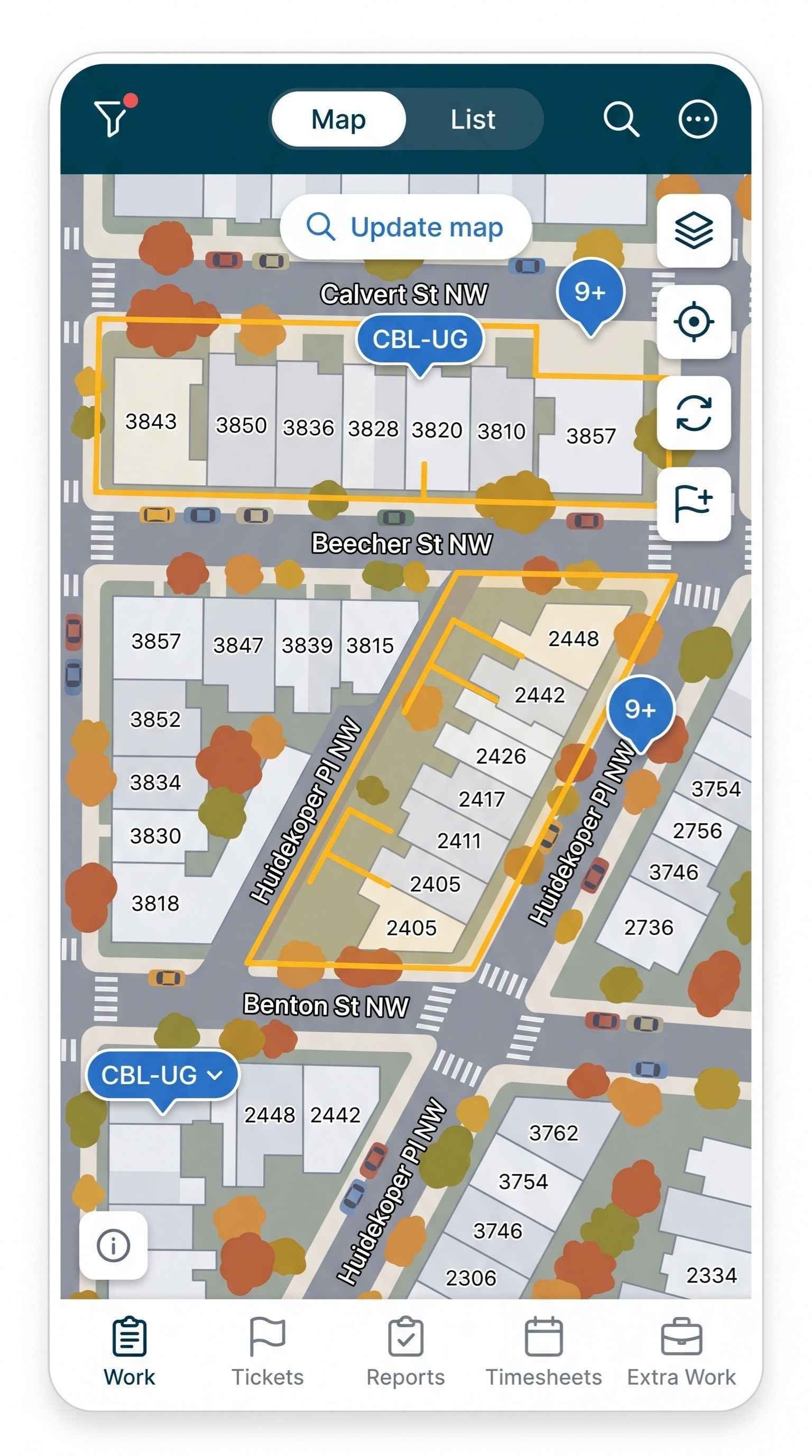Mobile-Assigned-Work-Map