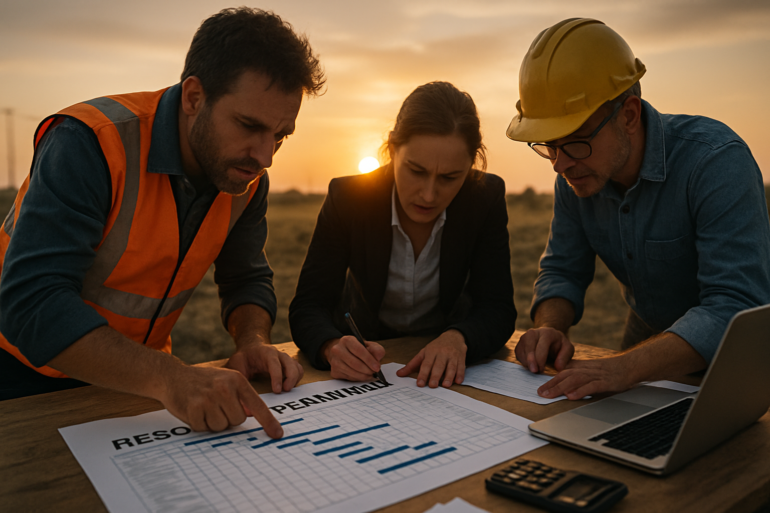 photographic he scene conveys a sense of urgency and teamwork emphasizing the importance of effective resource planning to stay on track as daylight w-1