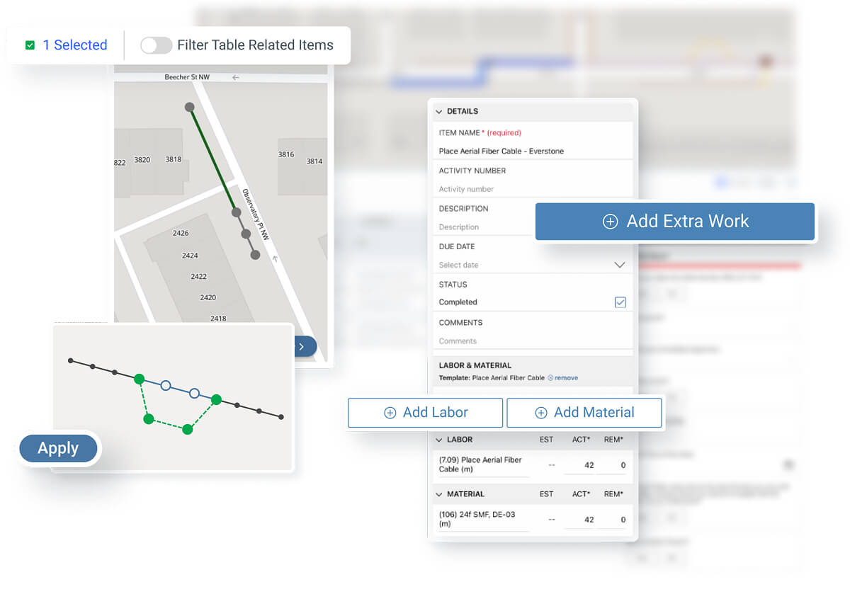 A visual representation of a train route on a map, featuring key stations and the connecting tracks for easy reference