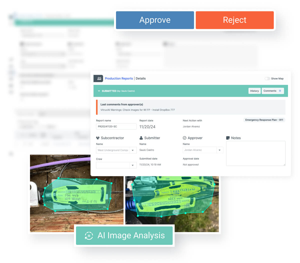 A screenshot of a computer screen illustrating an image analysis tool, highlighting its functionalities and layout