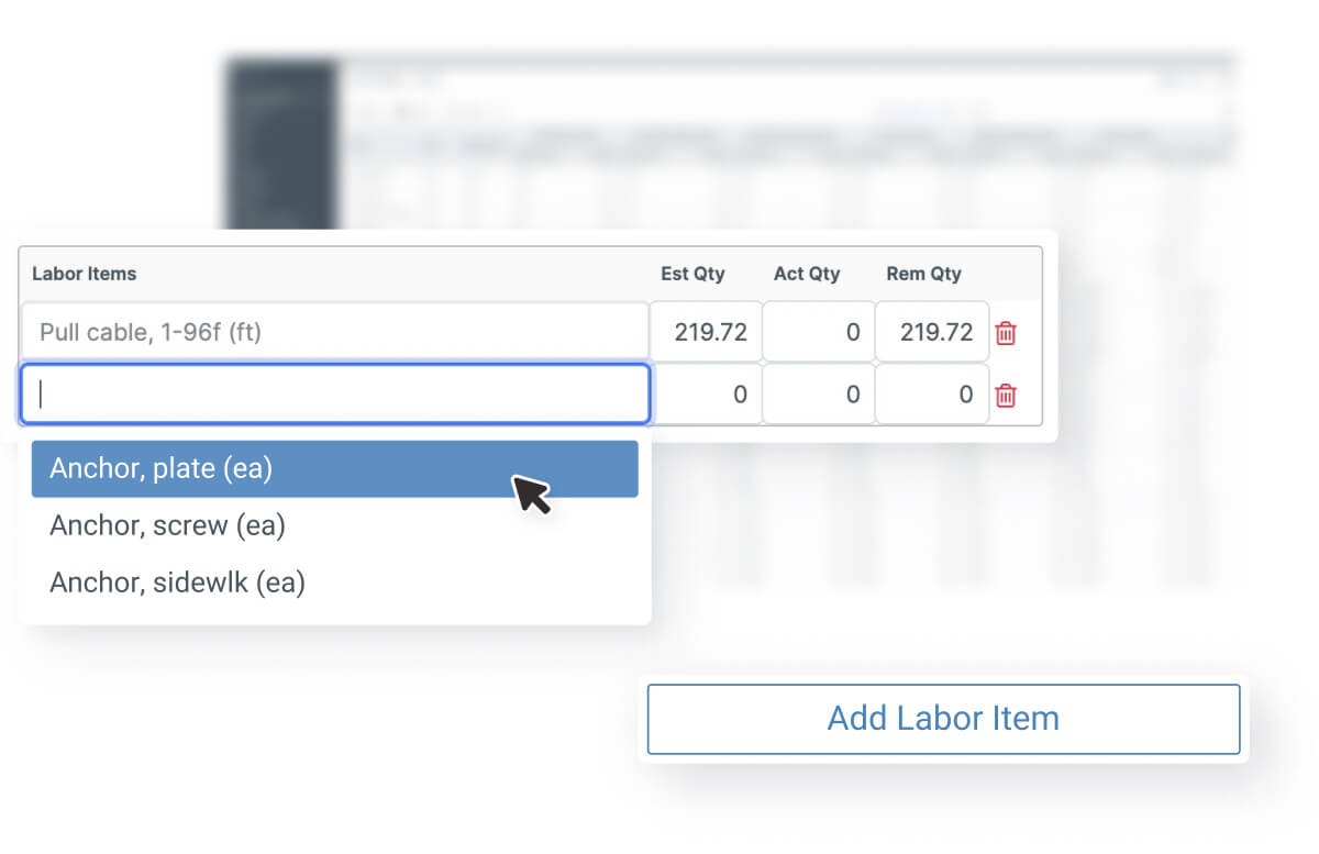 An add labor form is visible on the website, facilitating user interaction and data entry