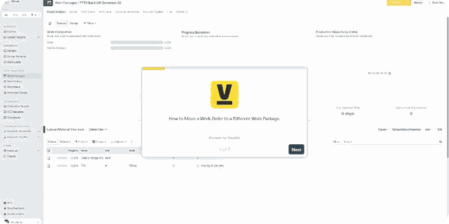 Move a work order between work packages