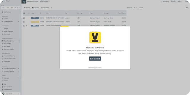 Bulk-upload labor and materials