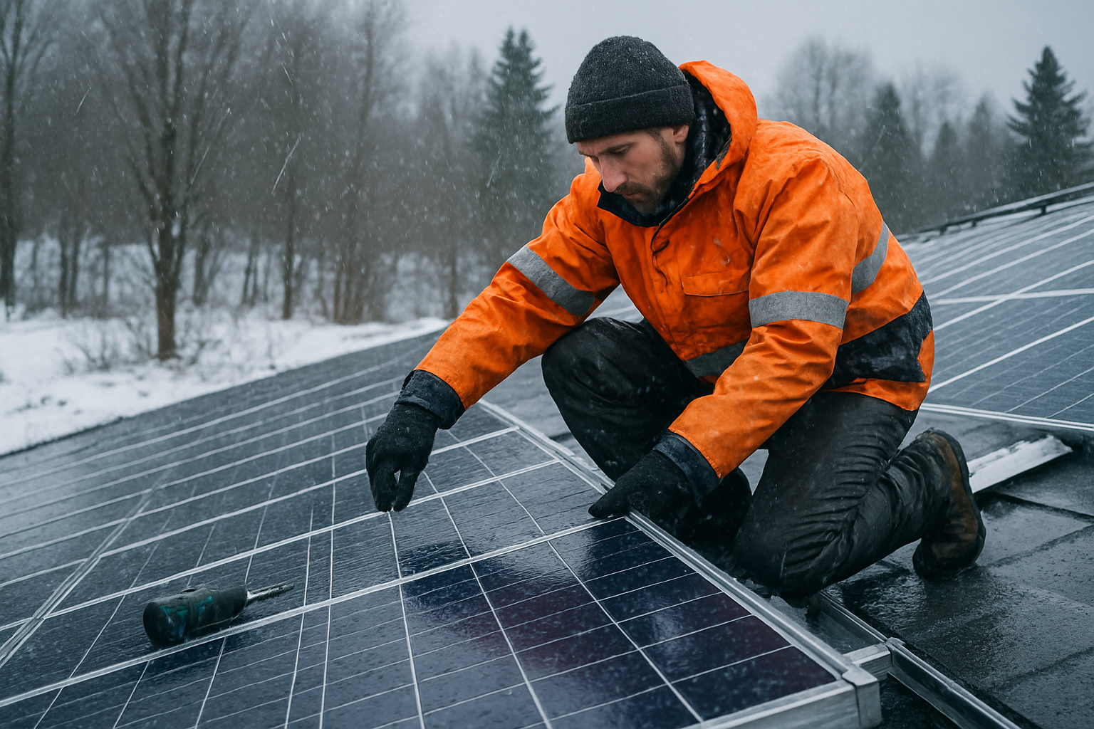 building solar in the winter