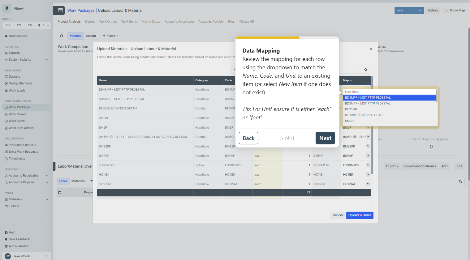 Demo: Import Labor & Materials