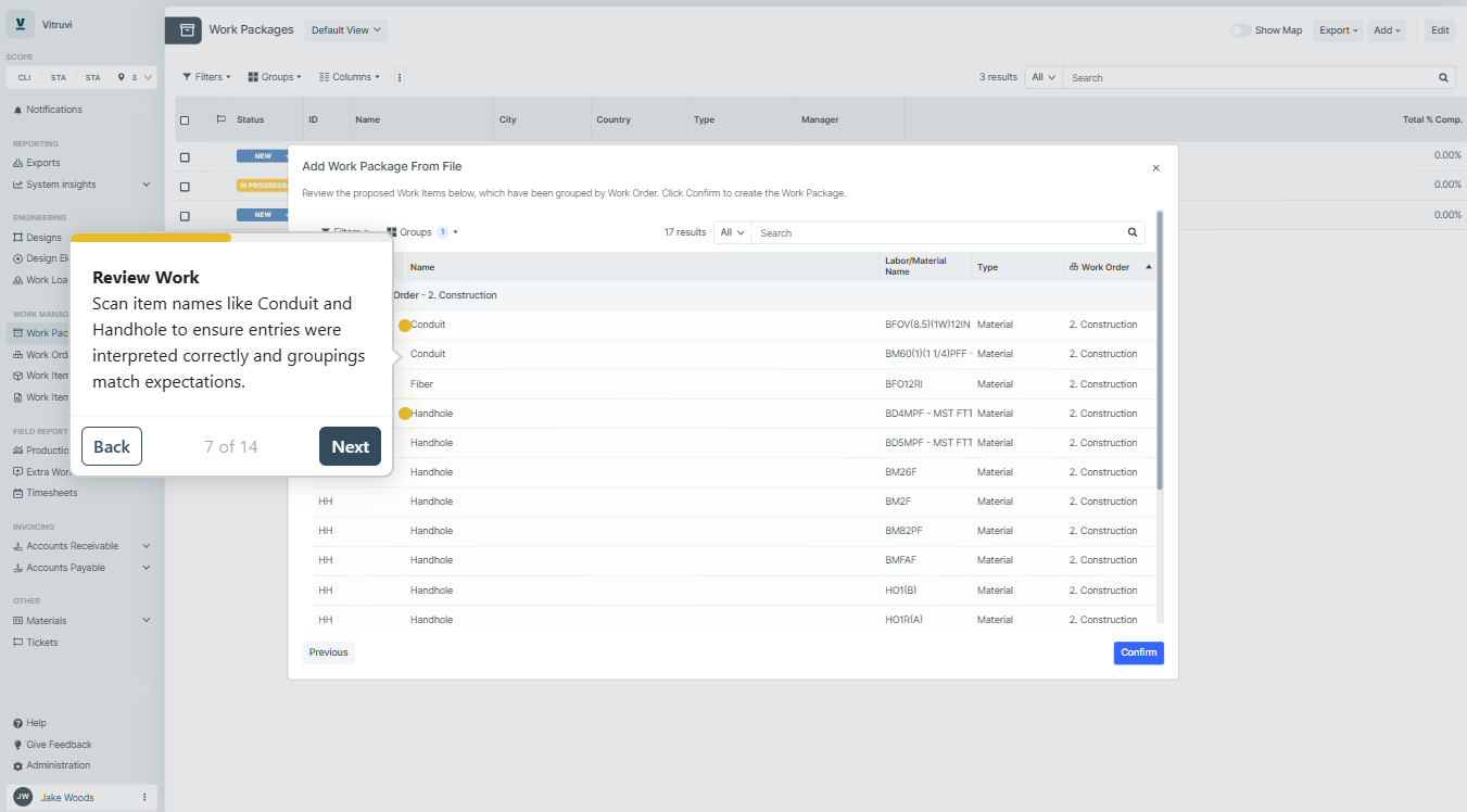 Demo: Import a Work Package