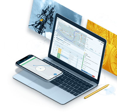 construction management software on a computer and mobile phone