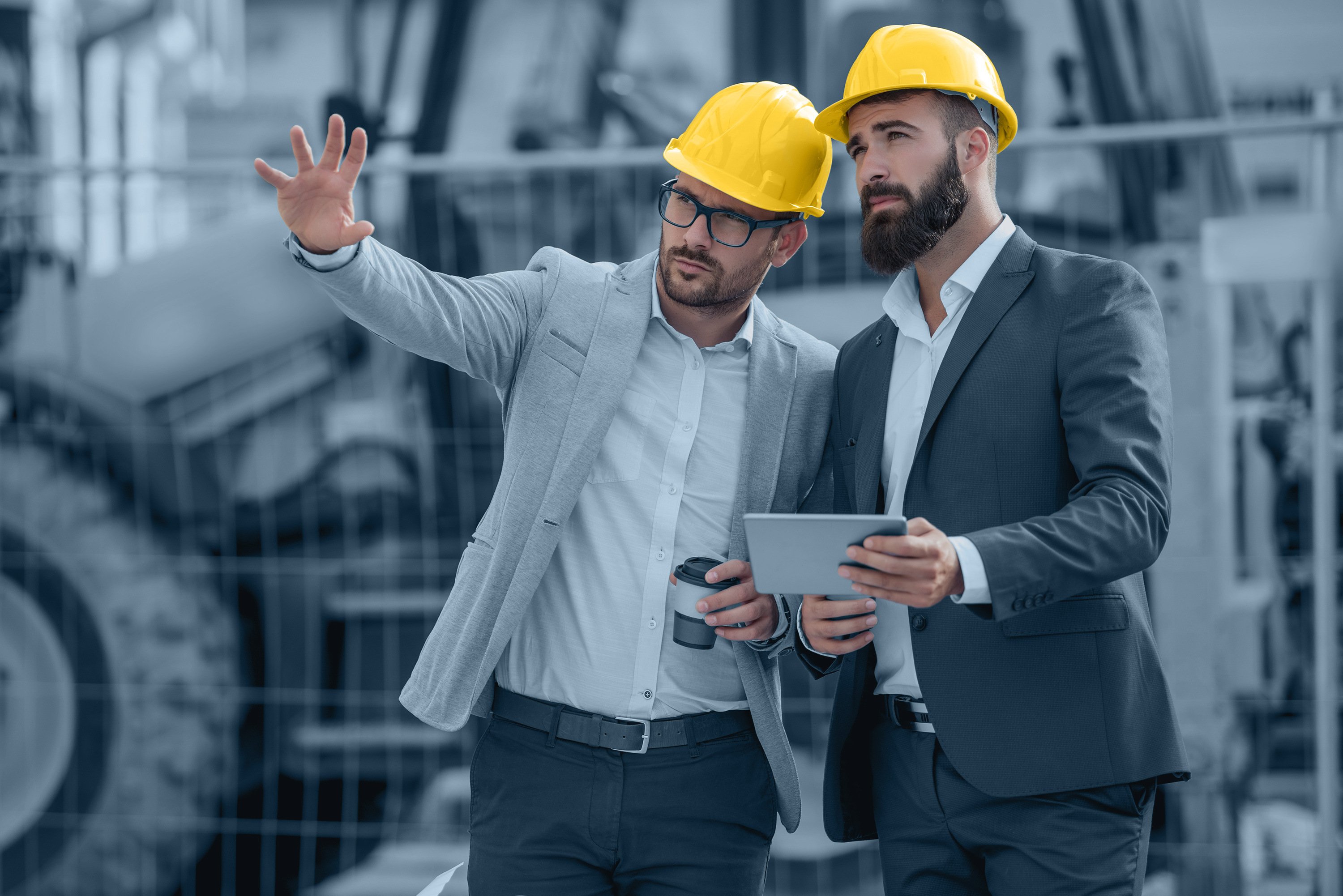 Yellow and Blue Filtered 12 - Two men in hard hats and suits  (1) (3)